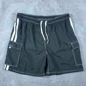 Kanu Surf Men's 4XL Swim Trunks Black White Mesh Lined Board Shorts
